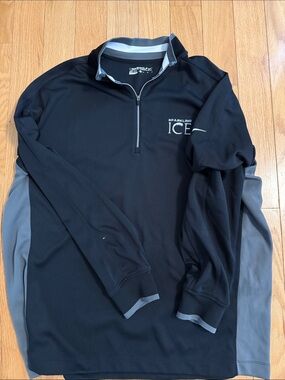 Nike Golf Dri-FIT Black & Gray Quarter-Zip Pullover